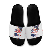 250 Years of American Freedom Slide Sandals Flag Bald Eagle and Map
