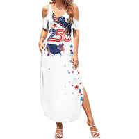 250 Years of American Freedom Summer Maxi Dress Flag Bald Eagle and Map