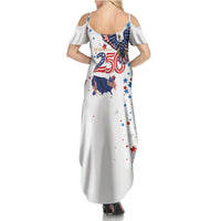 250 Years of American Freedom Summer Maxi Dress Flag Bald Eagle and Map