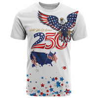 250 Years of American Freedom T Shirt Flag Bald Eagle and Map