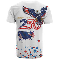 250 Years of American Freedom T Shirt Flag Bald Eagle and Map