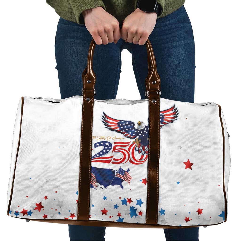 250 Years of American Freedom Travel Bag Flag Bald Eagle and Map