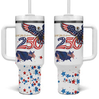 250 Years of American Freedom Tumbler With Handle Flag Bald Eagle and Map