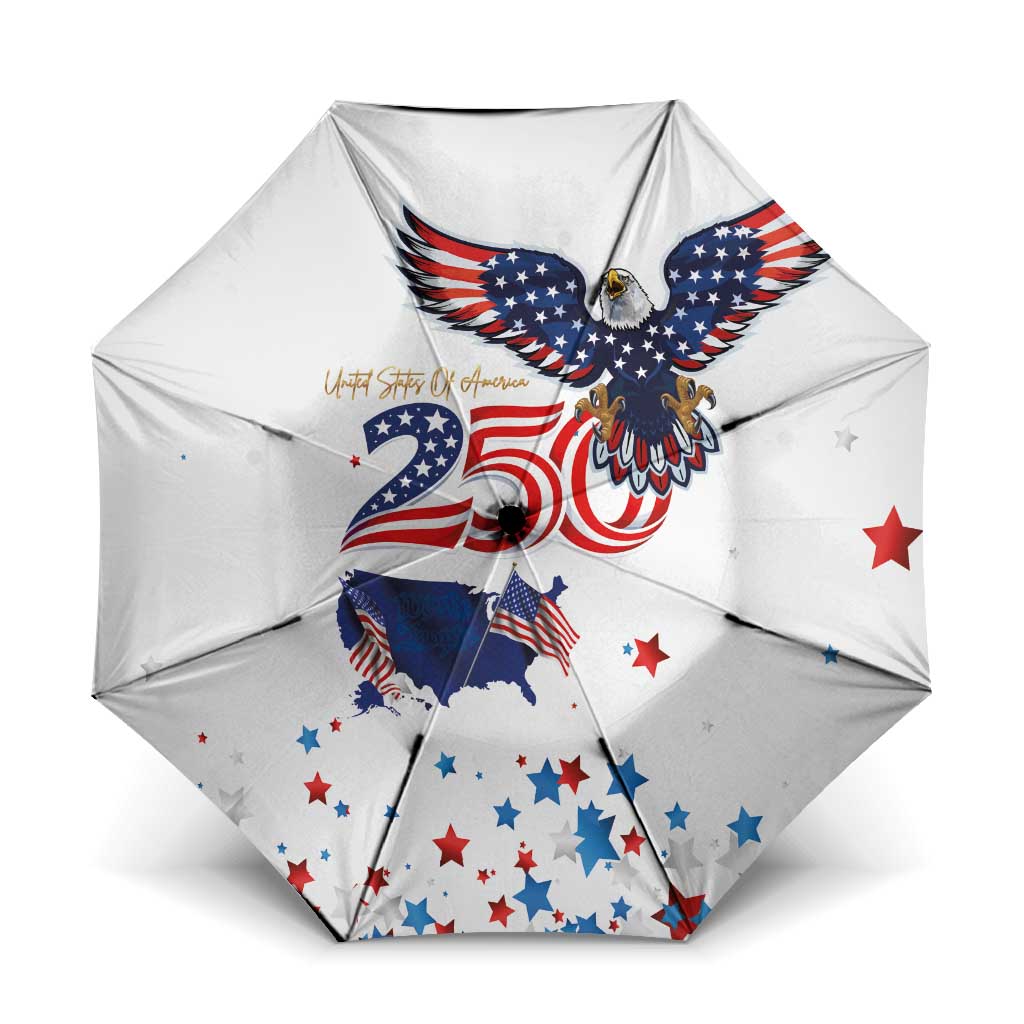 250 Years of American Freedom Umbrella Flag Bald Eagle and Map