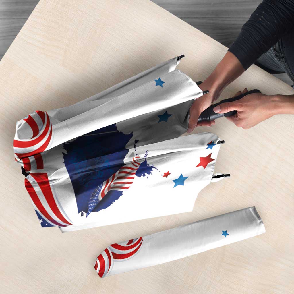 250 Years of American Freedom Umbrella Flag Bald Eagle and Map