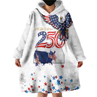 250 Years of American Freedom Wearable Blanket Hoodie Flag Bald Eagle and Map