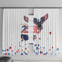 250 Years of American Freedom Window Curtain Flag Bald Eagle and Map