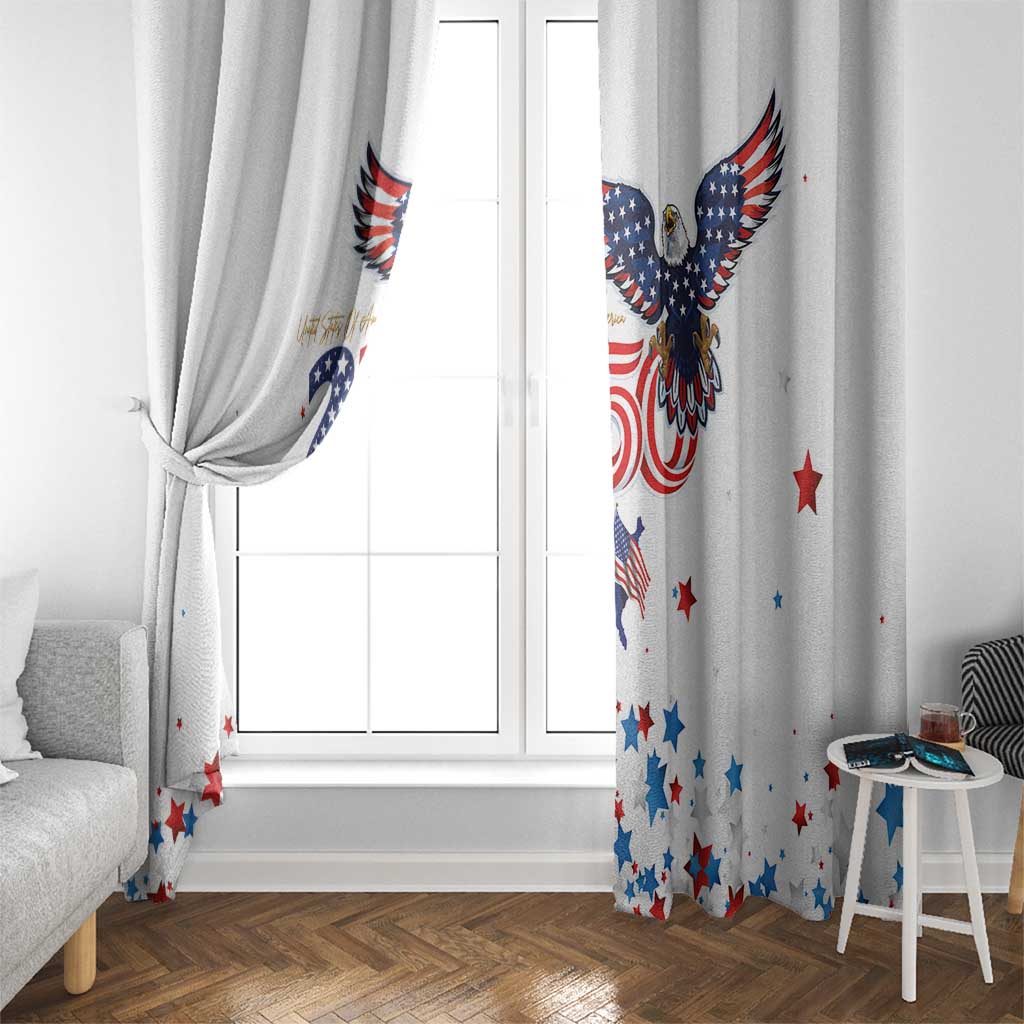 250 Years of American Freedom Window Curtain Flag Bald Eagle and Map