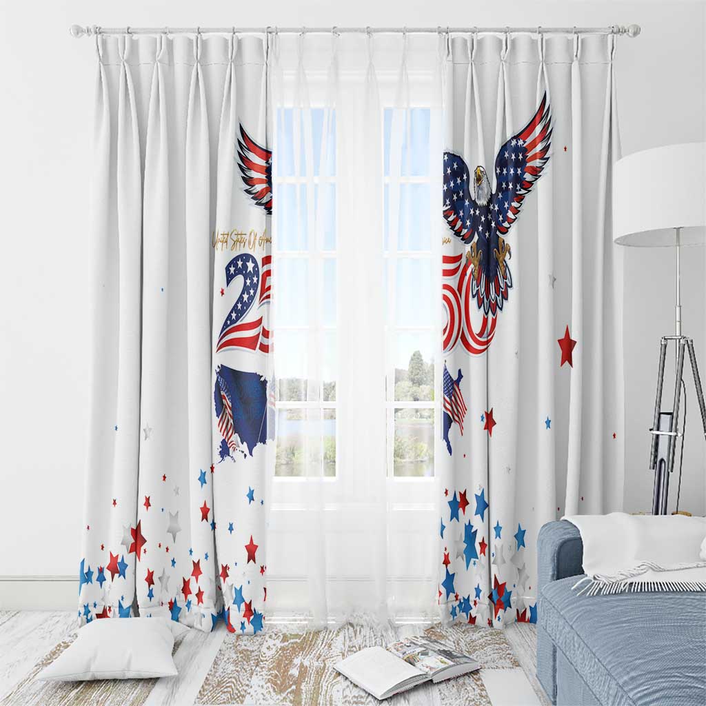 250 Years of American Freedom Window Curtain Flag Bald Eagle and Map