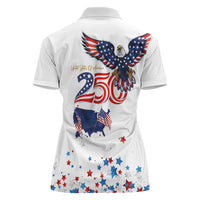 250 Years of American Freedom Women Polo Shirt Flag Bald Eagle and Map