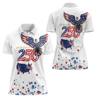 250 Years of American Freedom Women Polo Shirt Flag Bald Eagle and Map