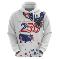 250 Years of American Freedom Zip Hoodie Flag Bald Eagle and Map