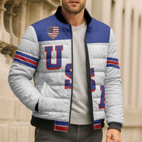 USA Ice Hockey Custom Bomber Puffer Jacket Sporty Style
