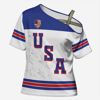 USA Ice Hockey Custom Cross Shoulder Shirt Sporty Style