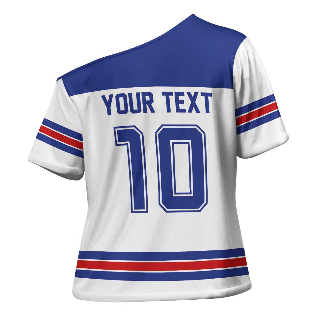 USA Ice Hockey Custom Cross Shoulder Shirt Sporty Style