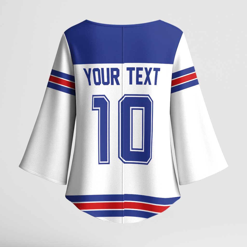 USA Ice Hockey Custom Kimono Sleeve Blouse Sporty Style