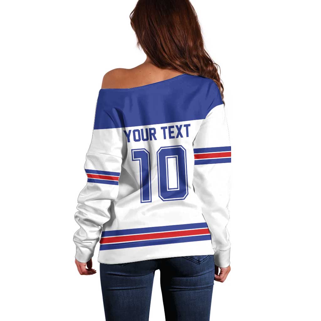 USA Ice Hockey Custom Off Shoulder Sweater Sporty Style