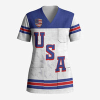 USA Ice Hockey Custom Scrub Top Sporty Style