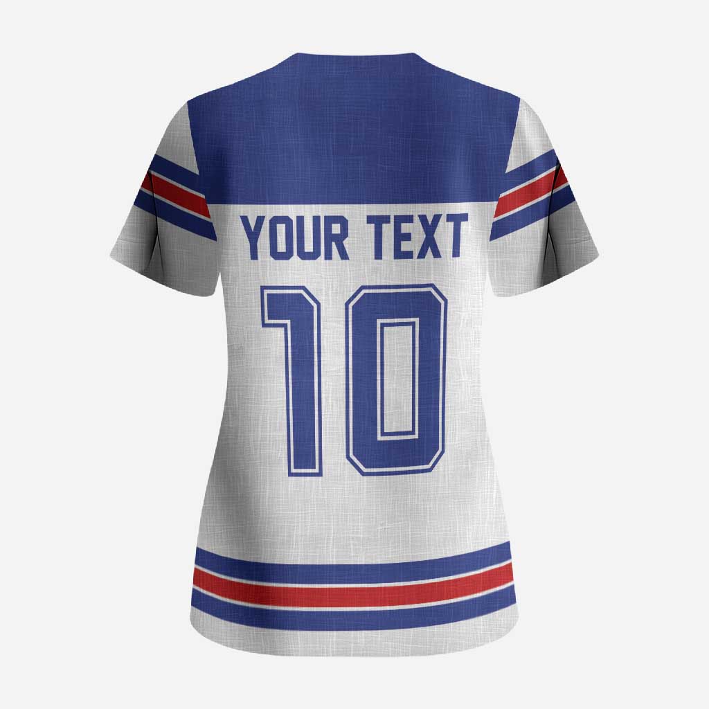 USA Ice Hockey Custom Scrub Top Sporty Style