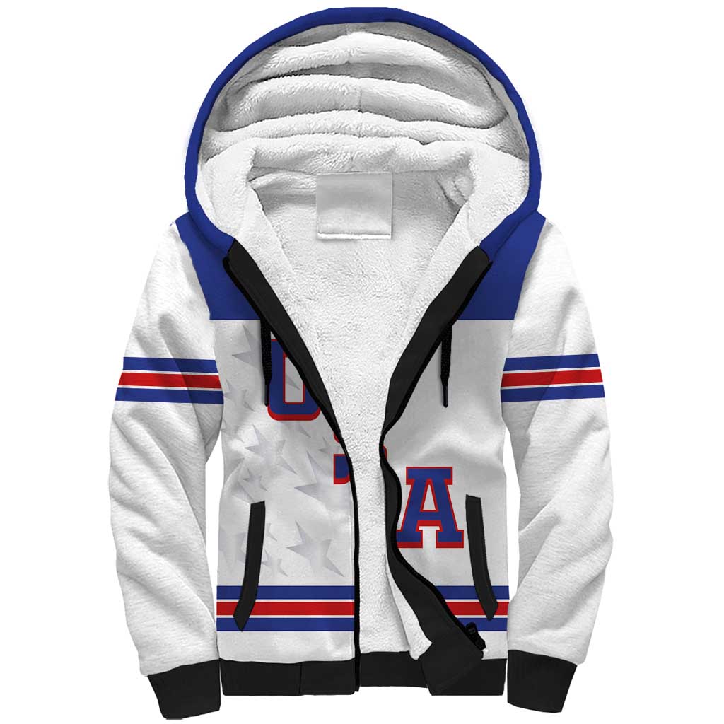 USA Ice Hockey Custom Sherpa Hoodie Sporty Style