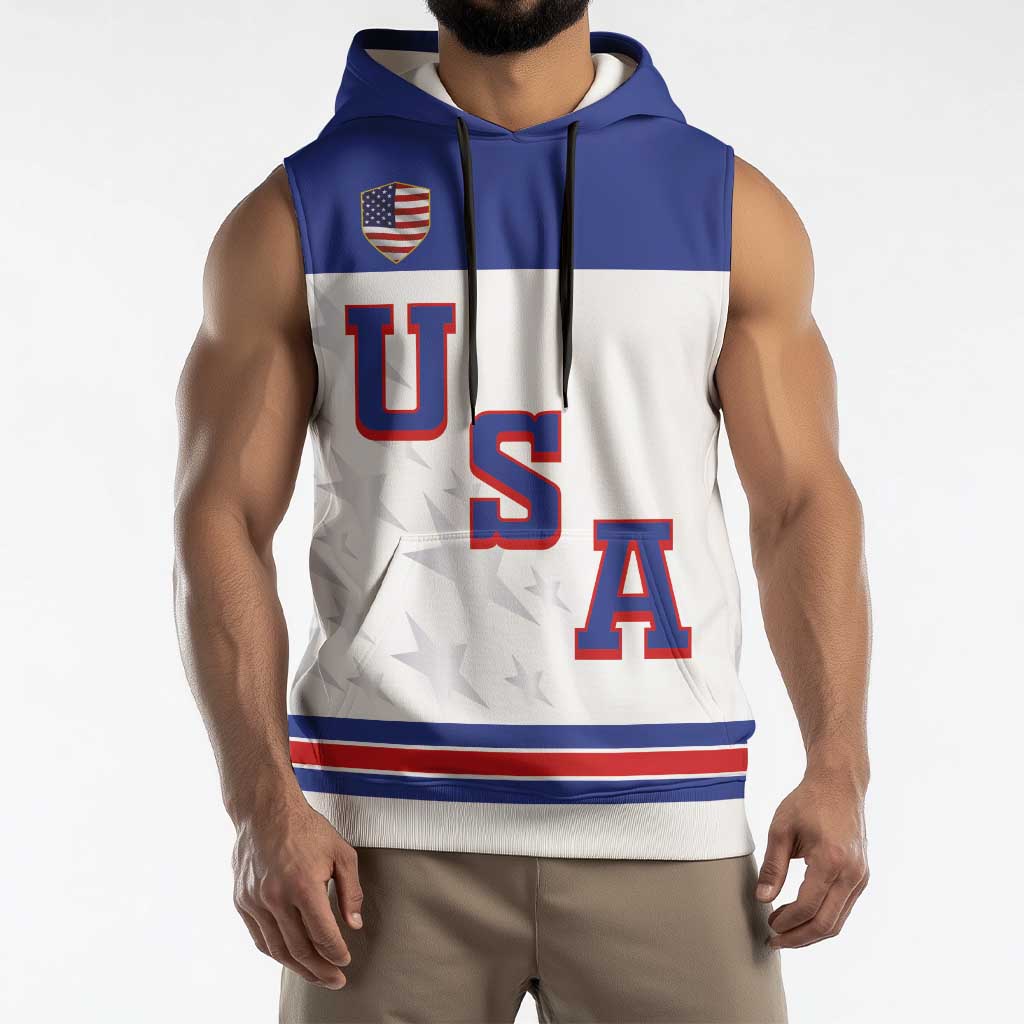USA Ice Hockey Custom Sleeveless Hoodie Sporty Style