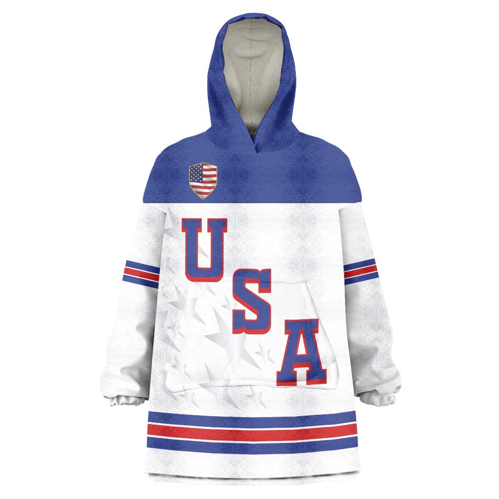 USA Ice Hockey Custom Wearable Blanket Hoodie Sporty Style