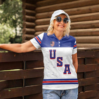 USA Ice Hockey Custom Women Polo Shirt Sporty Style