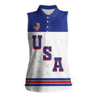 USA Ice Hockey Custom Women Sleeveless Polo Shirt Sporty Style