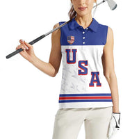 USA Ice Hockey Custom Women Sleeveless Polo Shirt Sporty Style