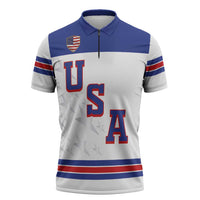 USA Ice Hockey Custom Zipper Polo Shirt Sporty Style