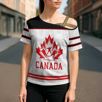 Canada Ice Hockey Custom Cross Shoulder Shirt Maple Leaves Sport