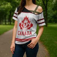 Canada Ice Hockey Custom Cross Shoulder Shirt Maple Leaves Sport