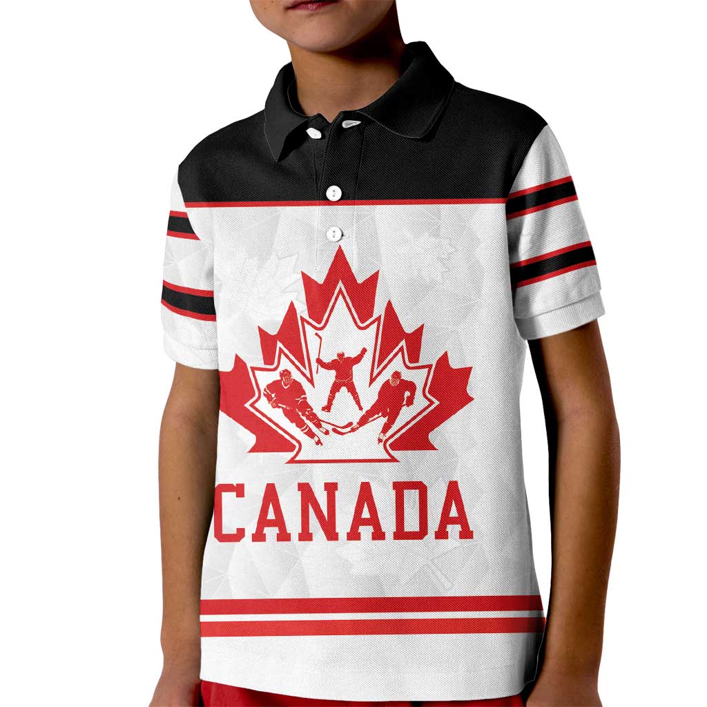 Canada Ice Hockey Custom Kid Polo Shirt Maple Leaves Sport