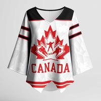 Canada Ice Hockey Custom Kimono Sleeve Blouse Maple Leaves Sport