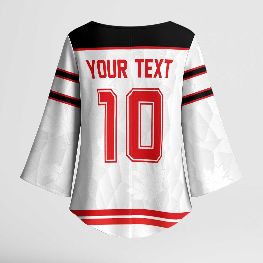 Canada Ice Hockey Custom Kimono Sleeve Blouse Maple Leaves Sport