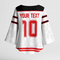 Canada Ice Hockey Custom Kimono Sleeve Blouse Maple Leaves Sport