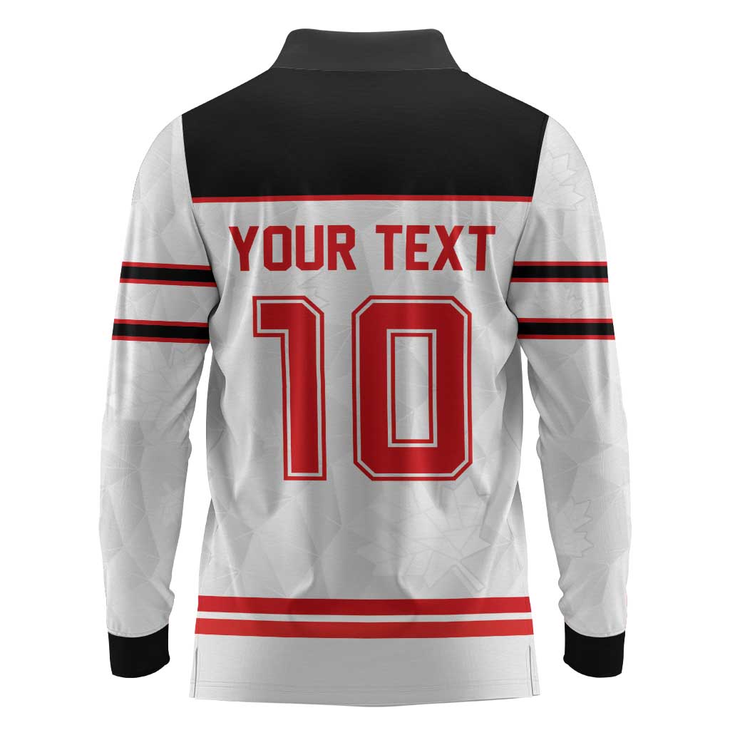 Canada Ice Hockey Custom Long Sleeve Polo Shirt Maple Leaves Sport