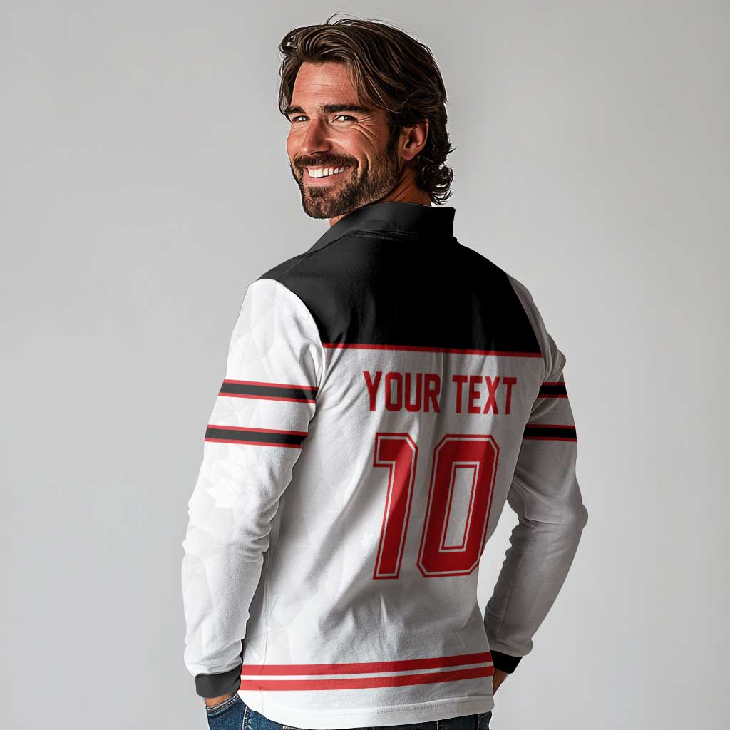 Canada Ice Hockey Custom Long Sleeve Polo Shirt Maple Leaves Sport