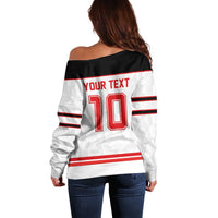 Canada Ice Hockey Custom Off Shoulder Sweater Maple Leaves Sport