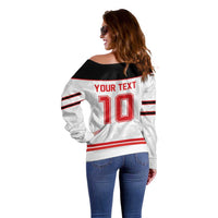 Canada Ice Hockey Custom Off Shoulder Sweater Maple Leaves Sport