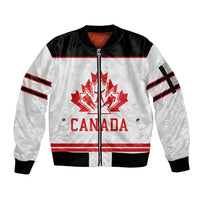 Canada Ice Hockey Custom Sleeve Zip Bomber Jacket Maple Leaves Sport