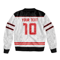 Canada Ice Hockey Custom Sleeve Zip Bomber Jacket Maple Leaves Sport