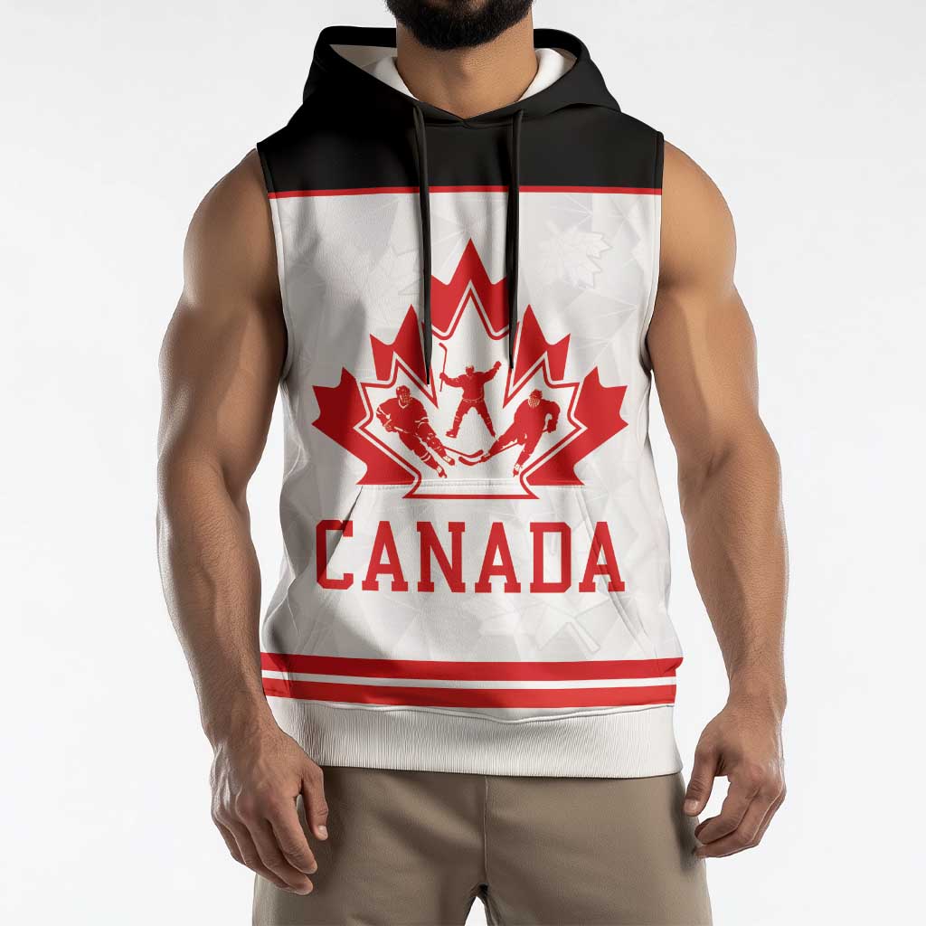 Canada Ice Hockey Custom Sleeveless Hoodie Maple Leaves Sport