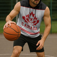 Canada Ice Hockey Custom Sleeveless Hoodie Maple Leaves Sport