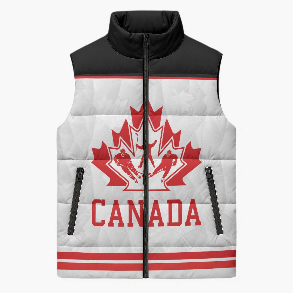 Canada Ice Hockey Custom Sleeveless Puffer Jacket Maple Leaves Sport