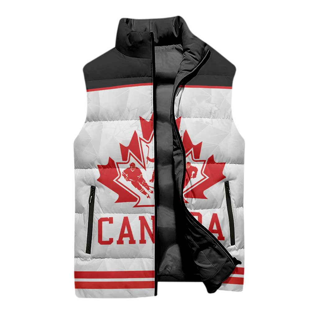 Canada Ice Hockey Custom Sleeveless Puffer Jacket Maple Leaves Sport