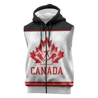 Canada Ice Hockey Custom Sleeveless Zip Hoodie Maple Leaves Sport