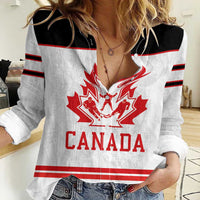 Canada Ice Hockey Custom Women Casual Shirt Maple Leaves Sport