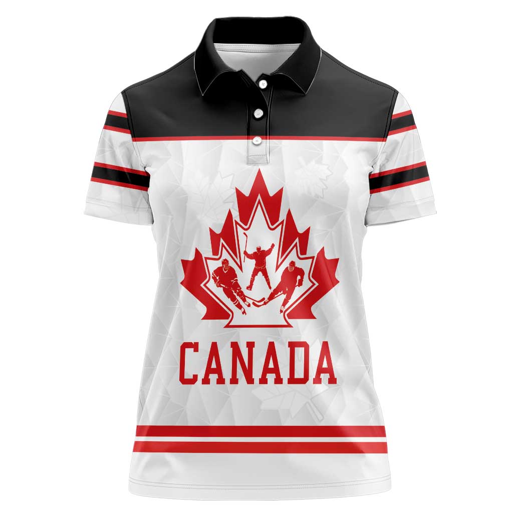 Canada Ice Hockey Custom Women Polo Shirt Maple Leaves Sport