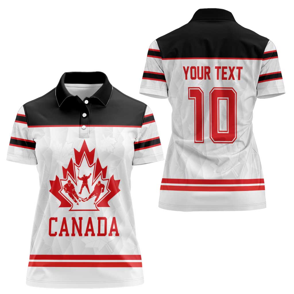 Canada Ice Hockey Custom Women Polo Shirt Maple Leaves Sport